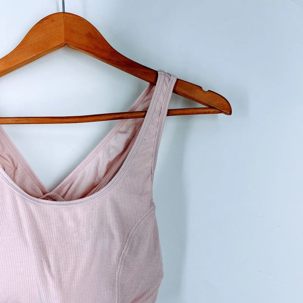 True & Co Womens Ribbed Crisscross‎ Back Sports Bra Yoga Top Athleisure Size XL - Picture 5 of 14